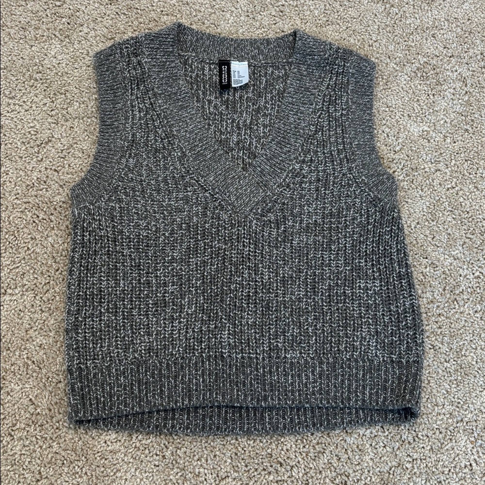 H&M Charcoal Knit Sweater Vest